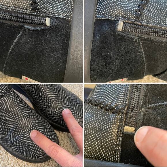 Ugg Girls JI Heart Ivy Short Mini Boots Suede Metallic Zip sz 4 Black 1010362 - Picture 13 of 17